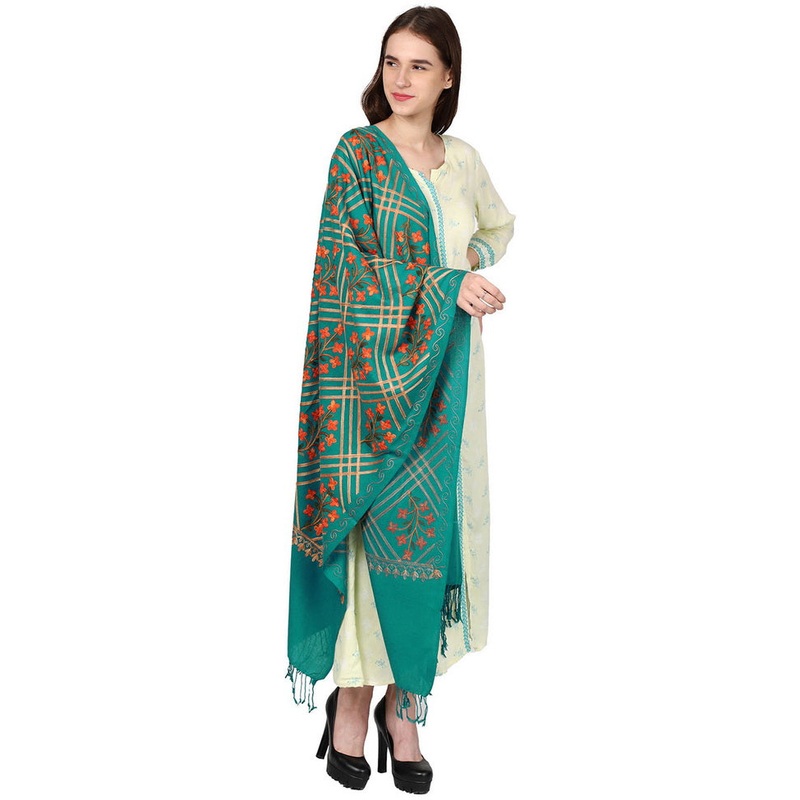 Blue Zari Woven Ethnic Dupatta - JD986583868