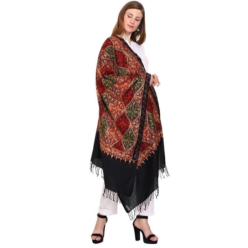 Dark Green Zari Woven Ethnic Dupatta - JD986583860