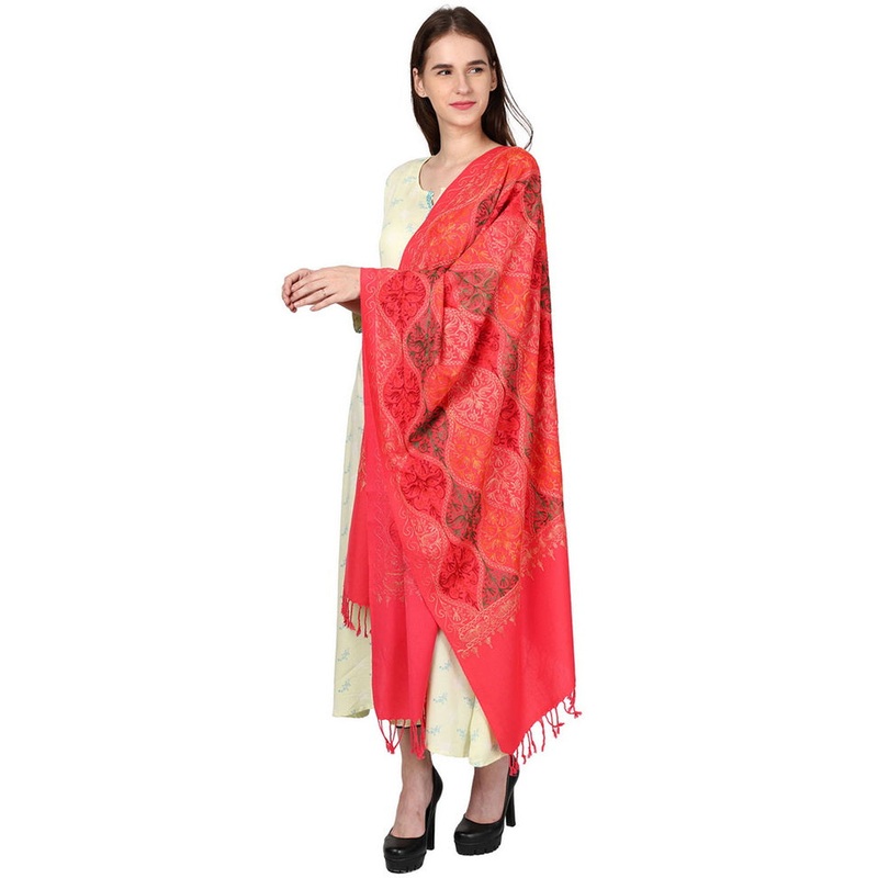 Dark Green Zari Woven Ethnic Dupatta - JD986583863