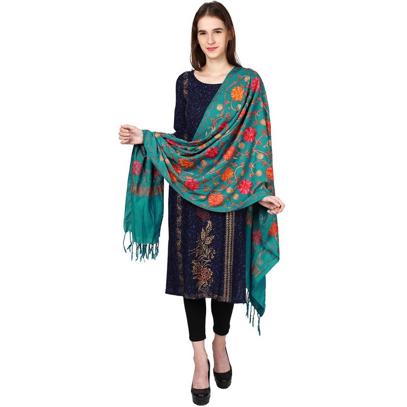Green Zari Woven Ethnic Dupatta - JD986583872