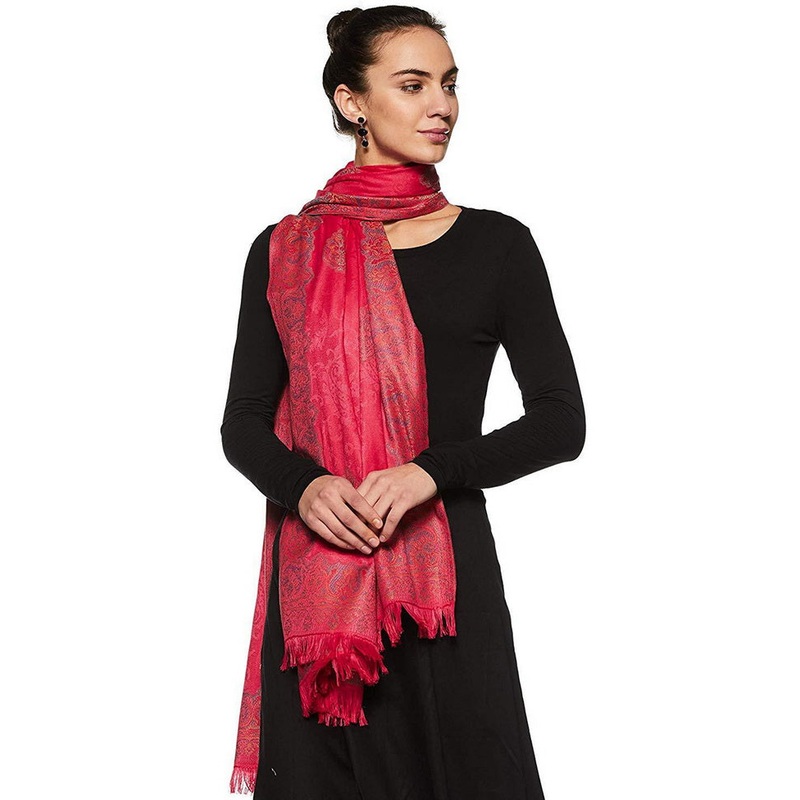 Pink Tussar Silk Printed Dupatta - JD986583852
