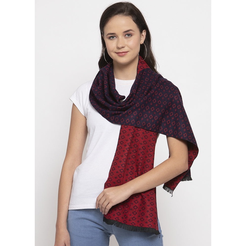Wine Zari Woven Ethnic Dupatta - JD986583891