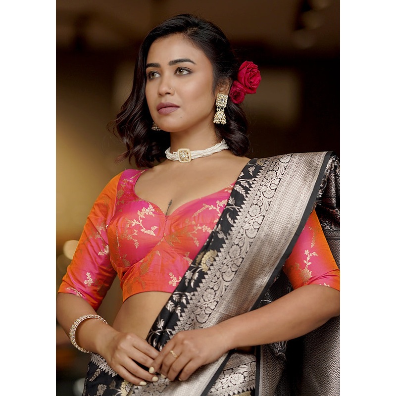 Peach Brocade  Designer Blouse - JD986583691