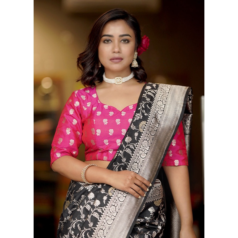 Pink Brocade  Designer Blouse - JD986583689