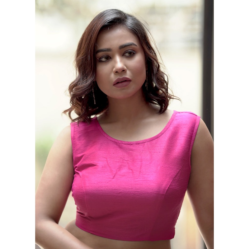 Pink Dupion Silk Designer Blouse - JD986583687