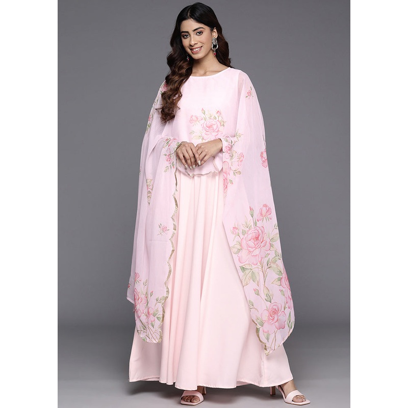 Pink Readymade Blended Silk Kurti - JD986583601