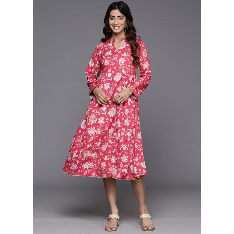 Pink Readymade Blended Silk Kurti - JD986583602