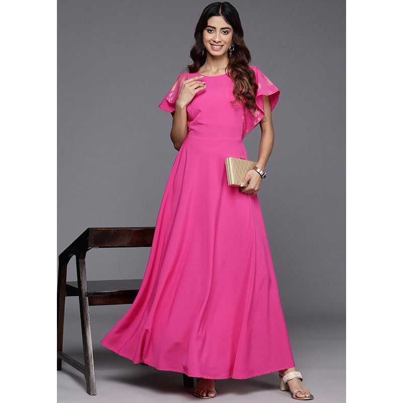 Pink Readymade Blended Silk Kurti - JD986583603