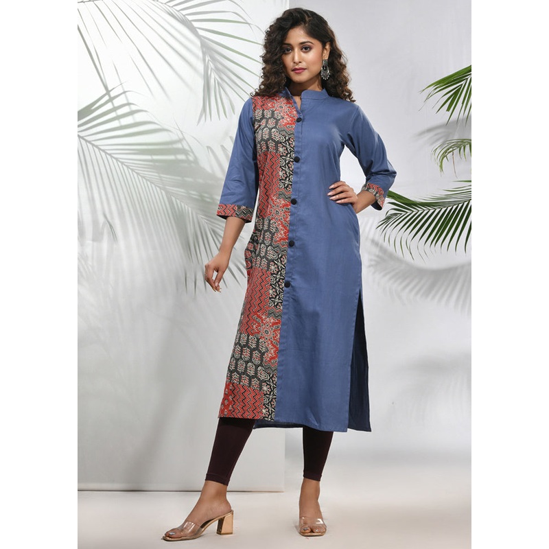 Grey Readymade Cotton Kurti - JD986583386