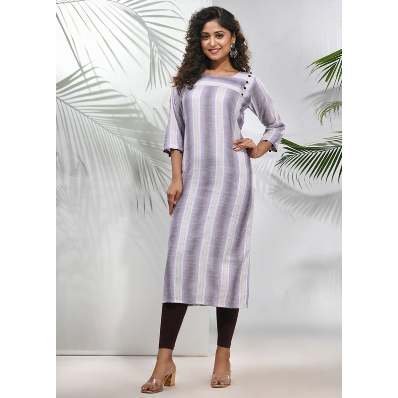 Grey Readymade Cotton Kurti - JD986583387