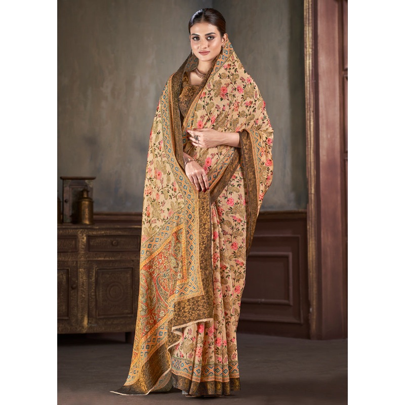Multicolor Dupion Silk Saree With Blouse Piece - JD986583522