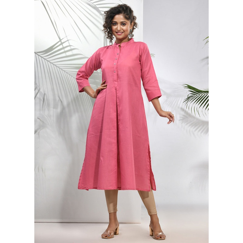 Pink Readymade Cotton Kurti - JD986583375
