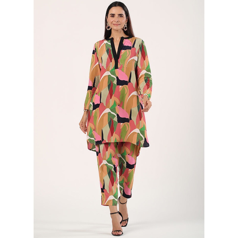 2 Pc Blue Readymade Viscose Top Set - JD986583176