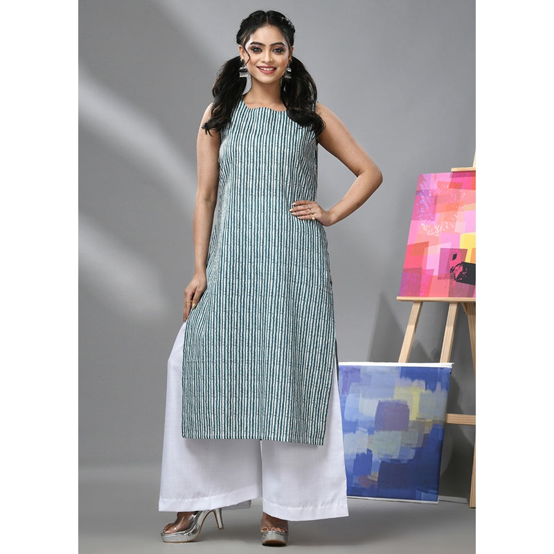 2 Pc White Readymade Cotton Kurti Set - JD986583331