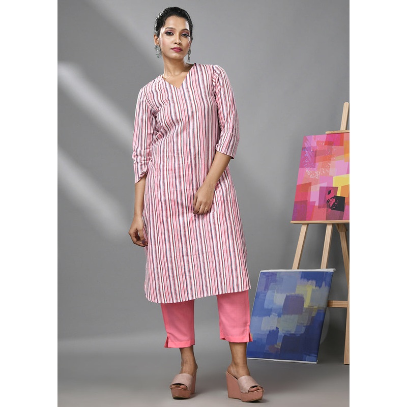 2 Pc White Readymade Cotton Kurti Set - JD986583332