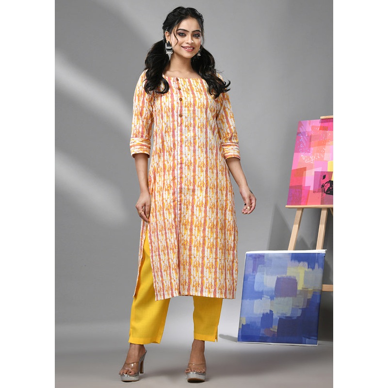 2 Pc White Readymade Cotton Kurti Set - JD986583337