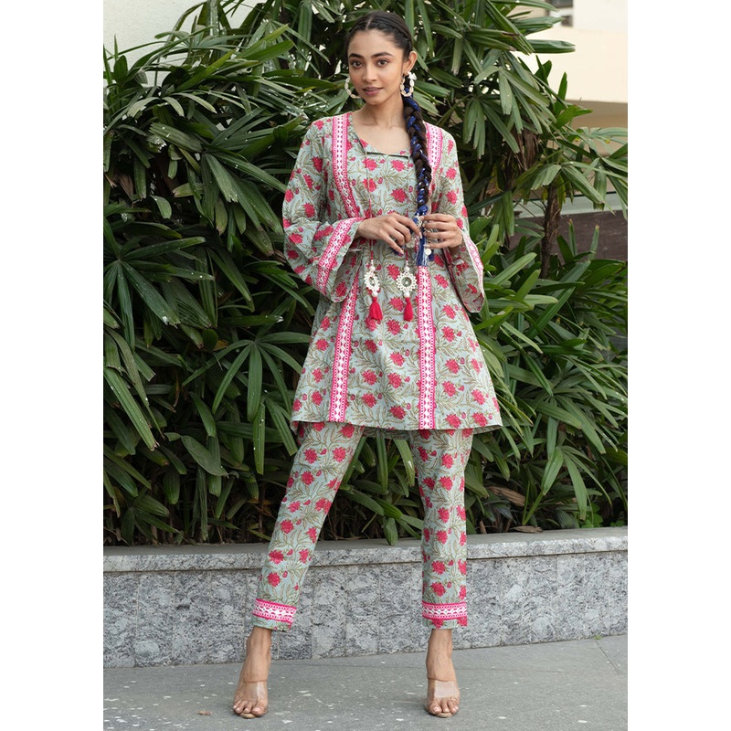 2 Pc Multicolor Readymade Cotton Kurti Set - JD986583168