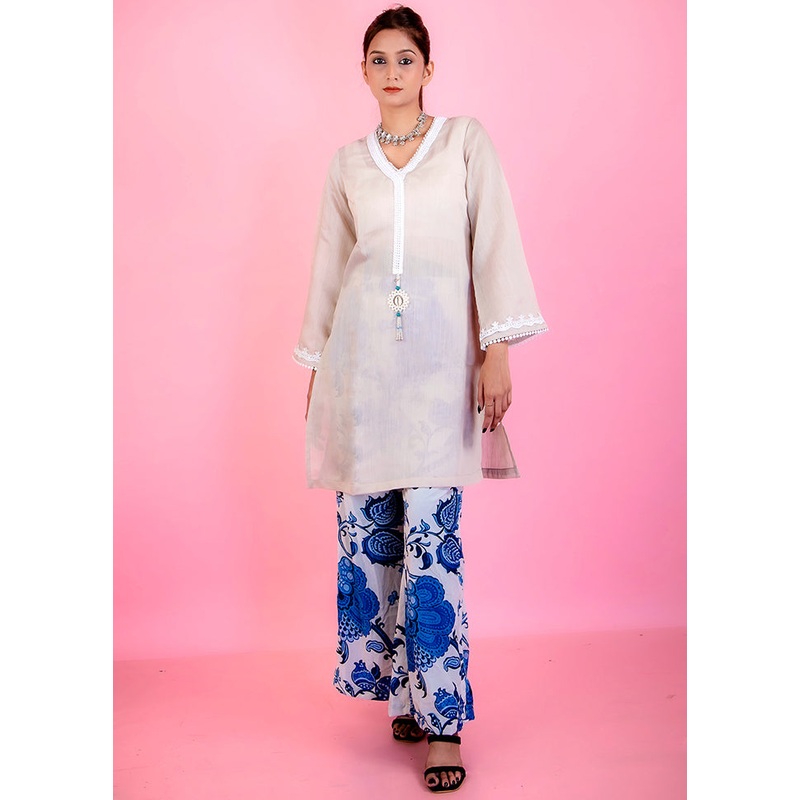 2 Pc Multicolor Readymade Silk Top Set - JD986583165