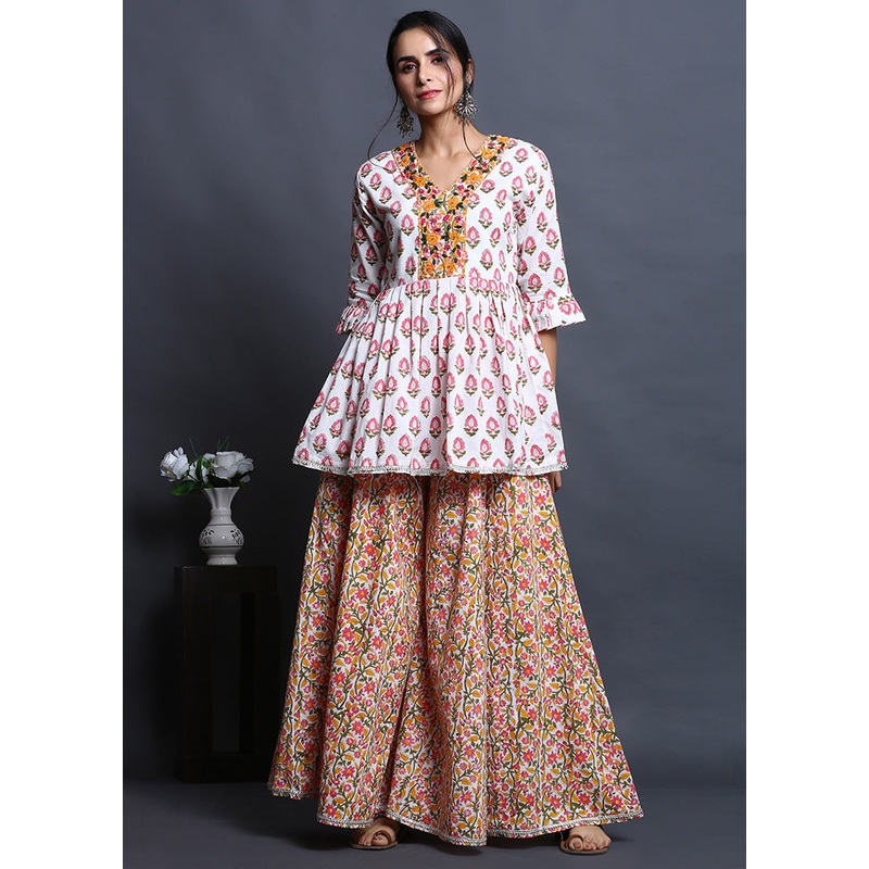 2 Pc Multicolored Readymade Cotton Top Set - JD986583170