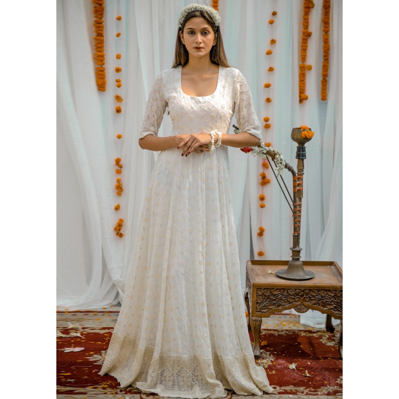 Green Readymade Georgette Indian Dress - JD986583143