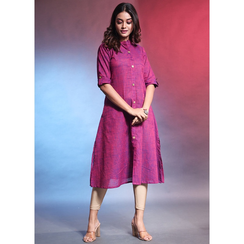 Violet Readymade Cotton Kurti - JD986583097