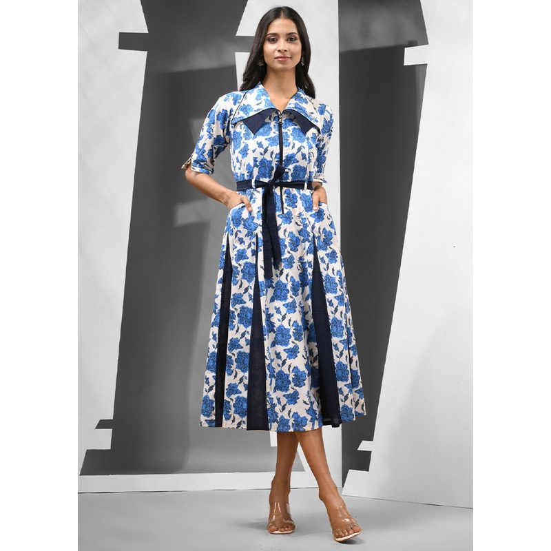 White Readymade Cotton Indian Dress - JD986583094