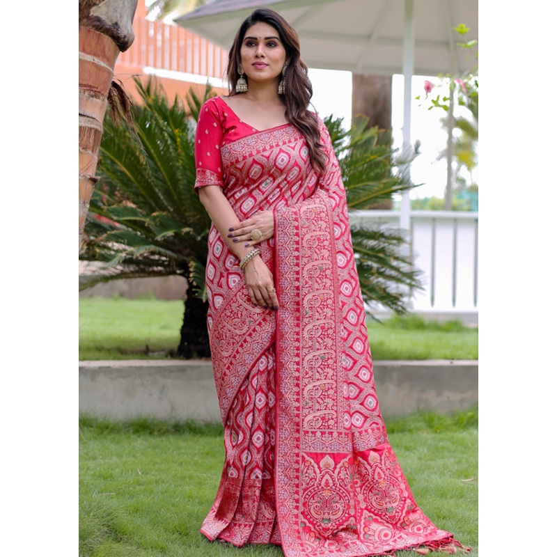Rani Pure Silk Saree With Blouse Piece - JD986582932