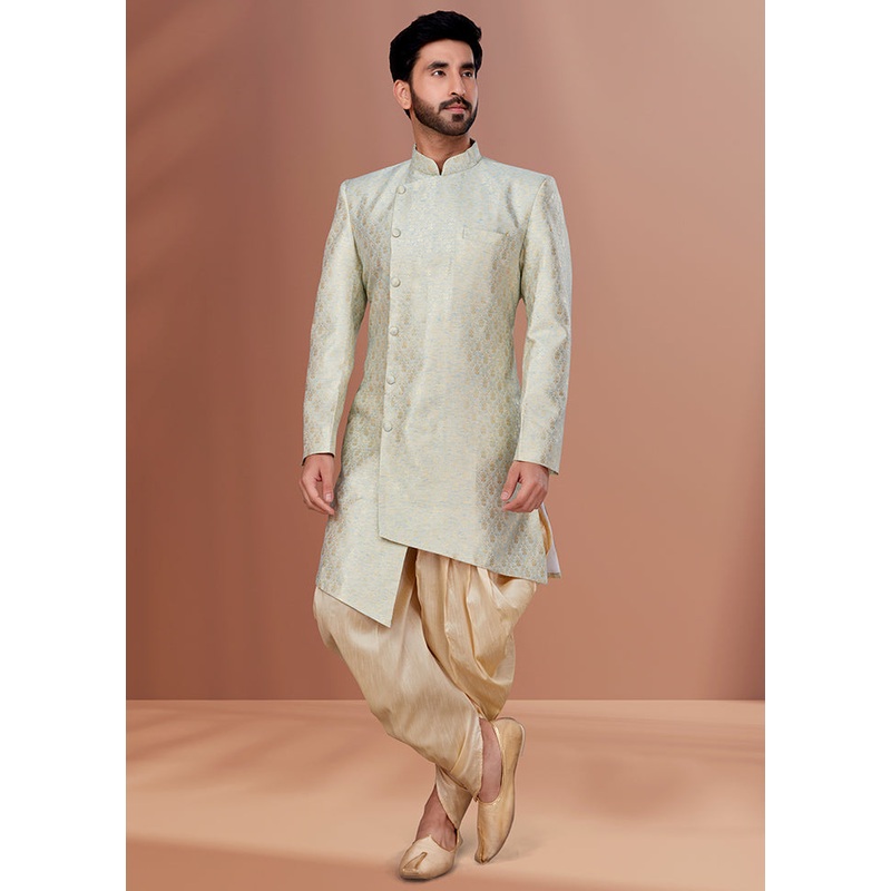 2 Pc Multicolor Dupion Silk Kurta Pajama Set - JD986582606