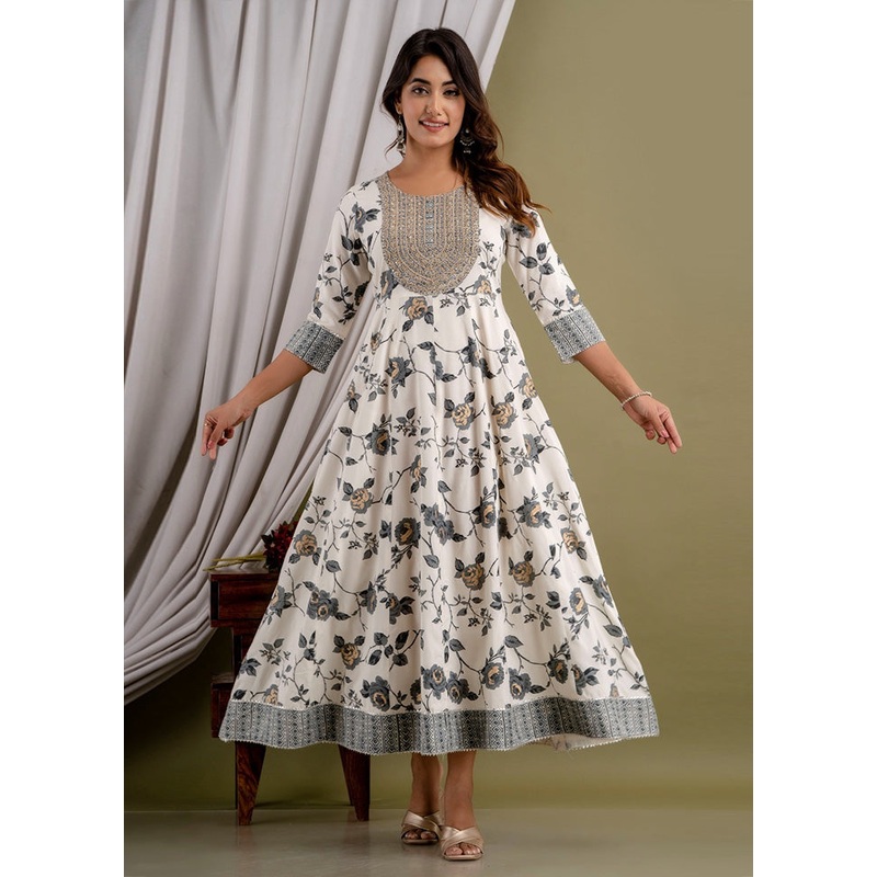 Multicolor Readymade Rayon Indian Dress - JD986582740
