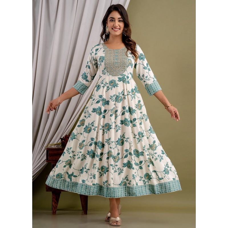 Multicolor Readymade Rayon Indian Dress - JD986582741