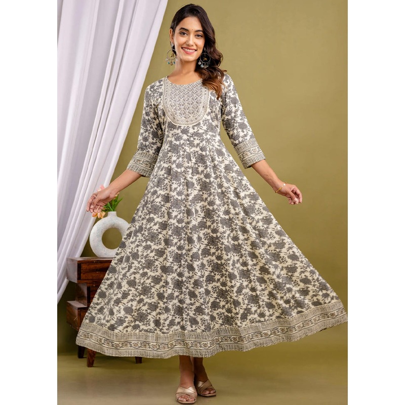 Multicolor Readymade Rayon Indian Dress - JD986582745