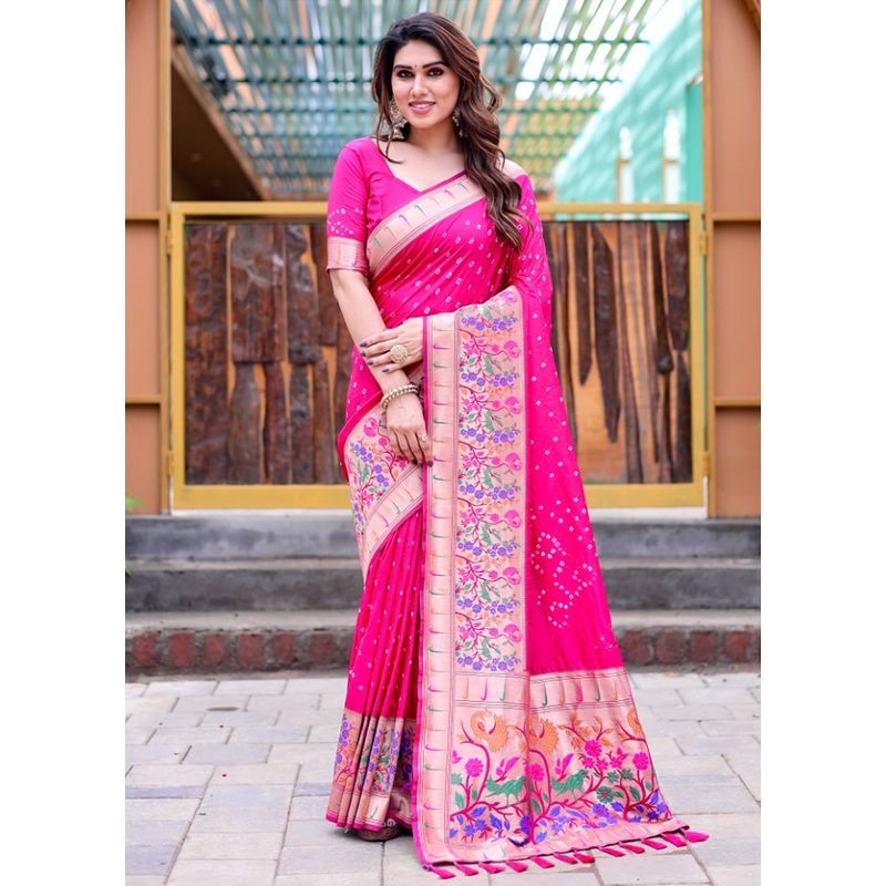 Rani Pure Dupion Silk Saree With Blouse Piece - JD986582708