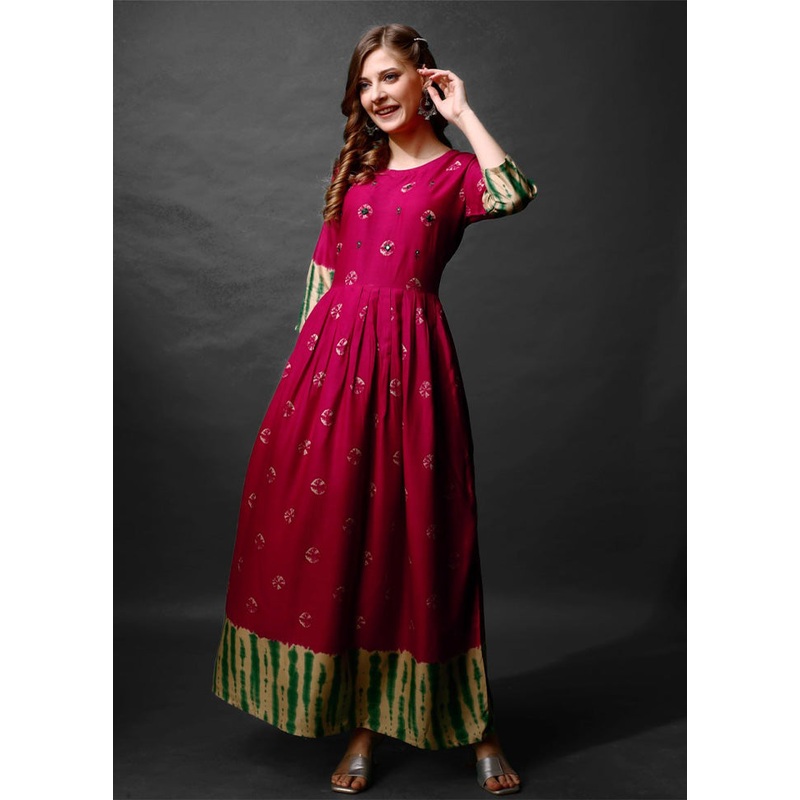 Rani Readymade Rayon Indian Dress - JD986582729
