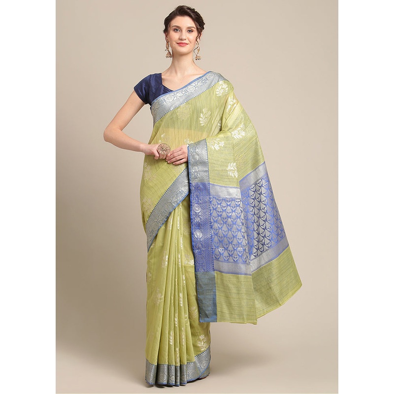 Green Matka Silk Zari Saree Without Blouse Piece - JD986582037
