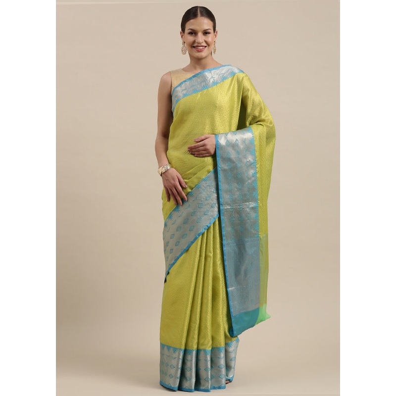 Gold Silk Saree With Blouse Piece - JD986581963