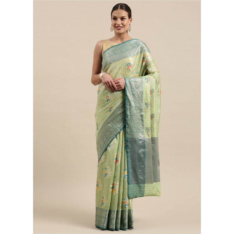 Peach Silk Zari Saree Without Blouse Piece - JD986581889