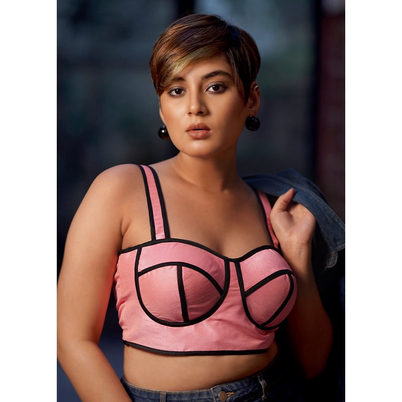 Baby Pink Dupion Silk Designer Blouse - JD986581671