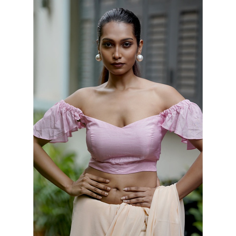 Baby Pink Silk Designer Blouse - JD986581669