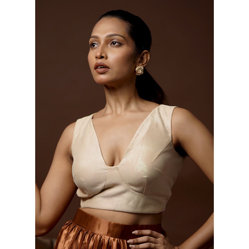 Beige Fancy Designer Blouse - JD986581667