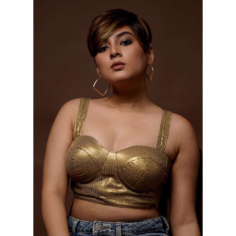 Copper Sequin Designer Blouse - JD986581657