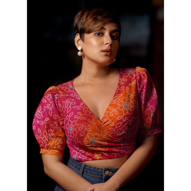 Multicolor Cotton Designer Blouse - JD986581645