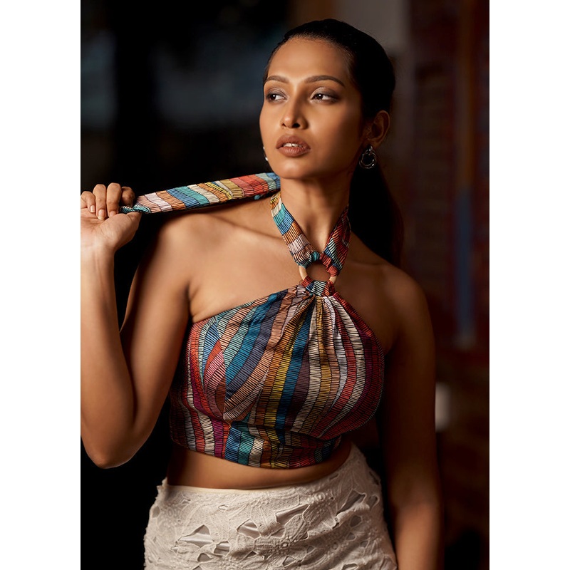 Multicolor Silk Designer Blouse - JD986581622