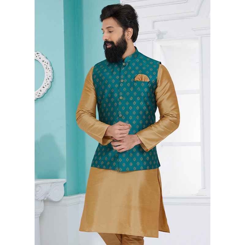 Rama Full Sleeves Mandarin Collar Waistcoat - JD986581709