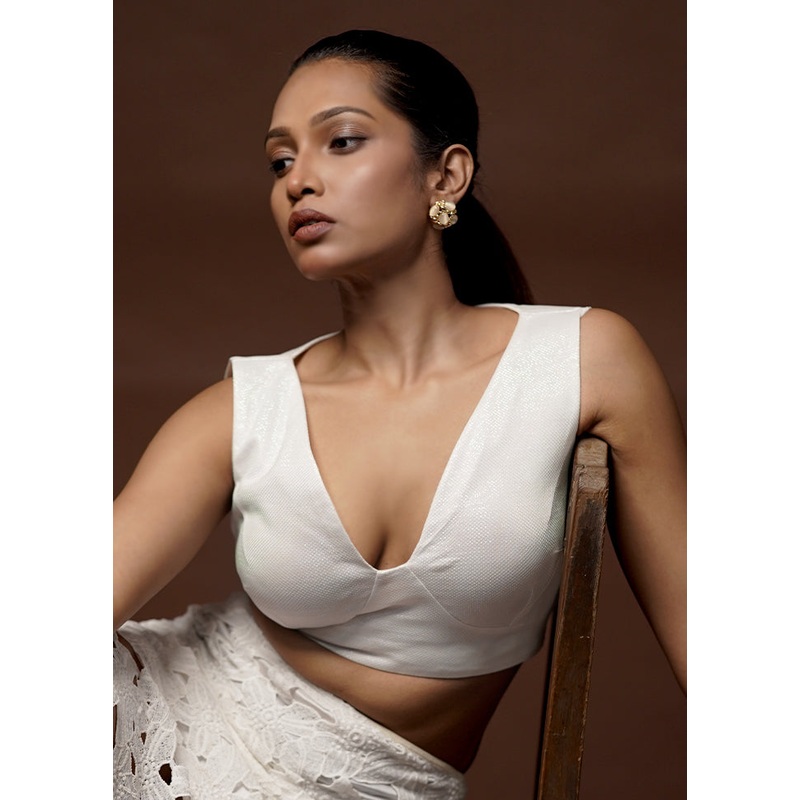 White Fancy Designer Blouse - JD986581625