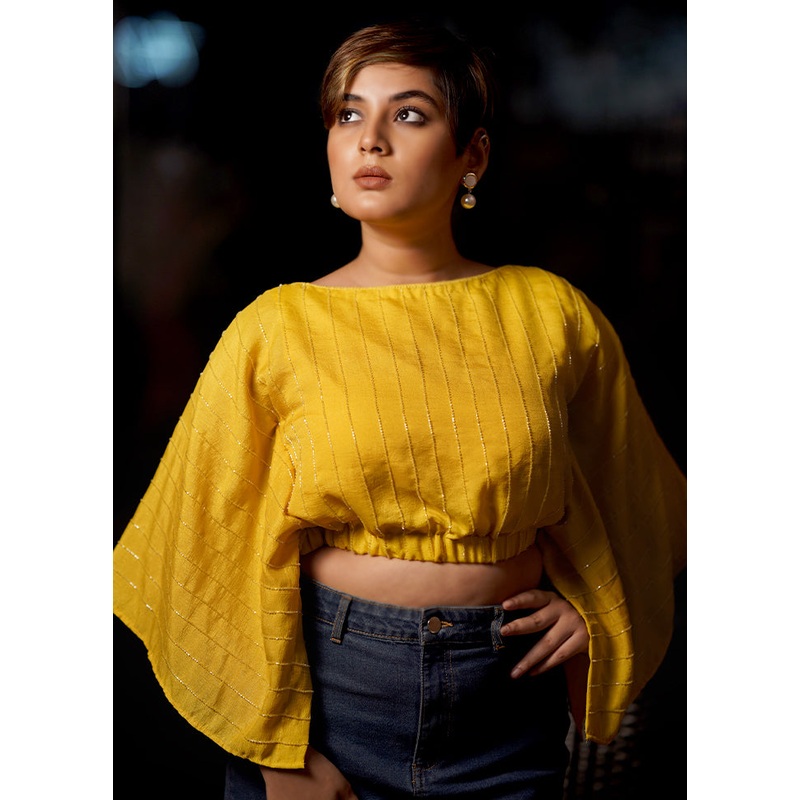Yellow Silk Designer Blouse - JD986581623