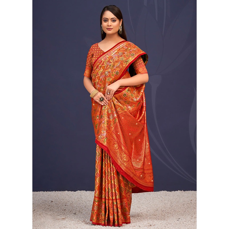 Maroon Dupion Silk Saree With Blouse Piece - JD986581408