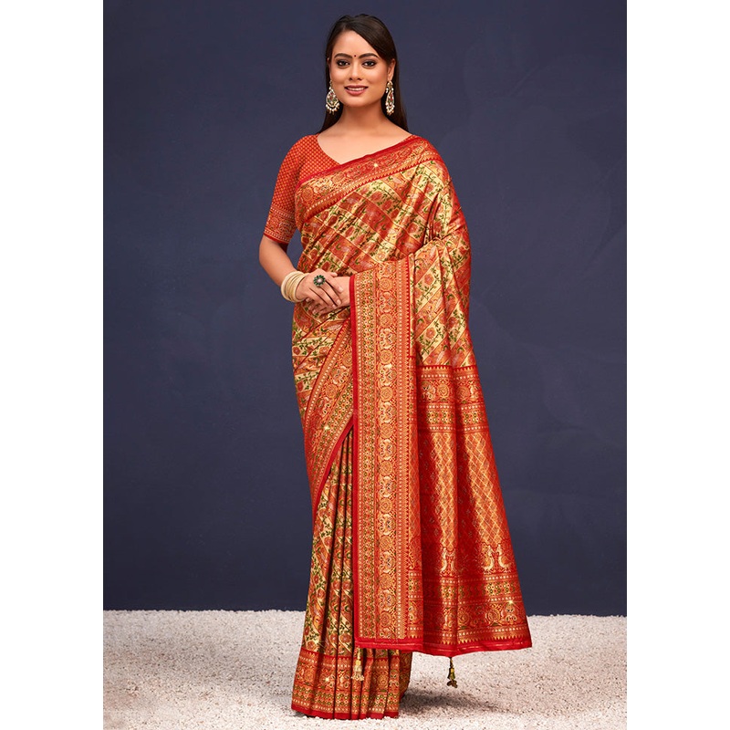 Yellow Dupion Silk Saree With Blouse Piece - JD986581446