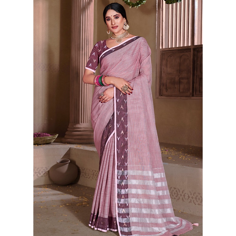 Purple Silk Saree With Blouse Piece - JD986581176