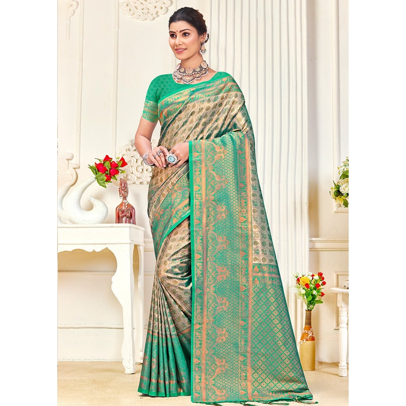 Yellow Dupion Silk Saree With Blouse Piece - JD986581349