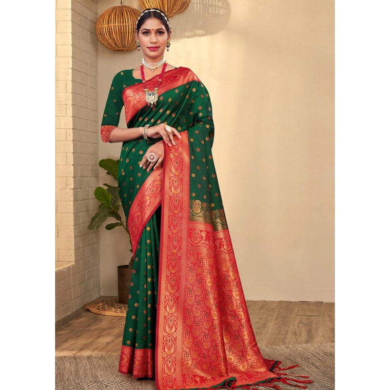 Yellow Spun Silk Saree With Blouse Piece - JD986581307